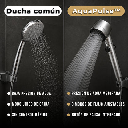 Ducha de Alta Presión con Filtro Purificador · 3 Modos de chorro