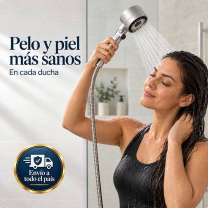 Ducha de Alta Presión con Filtro Purificador · 3 Modos de chorro